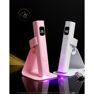 Lâmpada UV/LED Portátil c/ Suporte Unhas Recarregável via USB-C, Ideal para Nail Art - SQ7032 em Oferta na Shopee