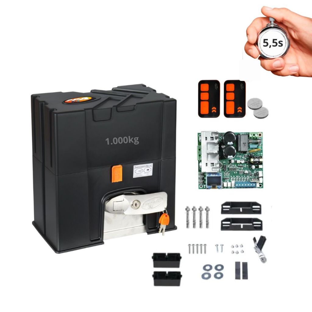 Kit Motor Portão Jetflex Rápido Dz Condominium 1000kg 3/4 200hz Z12 - Ppa