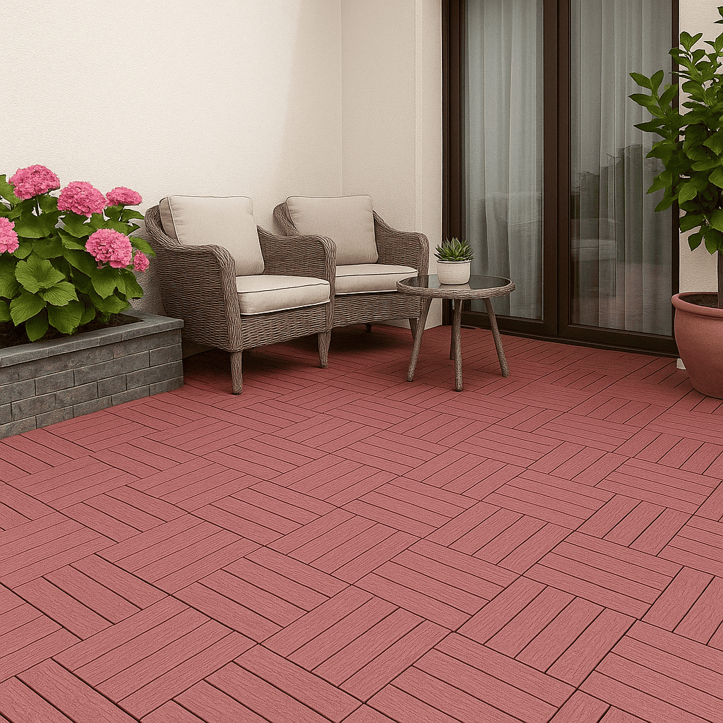 Deck Modular Marrom 30x30cm Encaixe Rápido Antiderrapante
