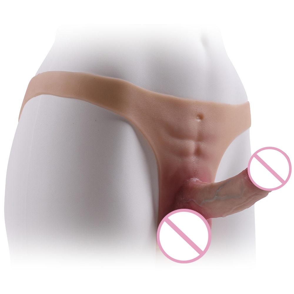 Cinta Peniana com Pênis Realista 15x4cm + 3 Lubrificantes - SexShop