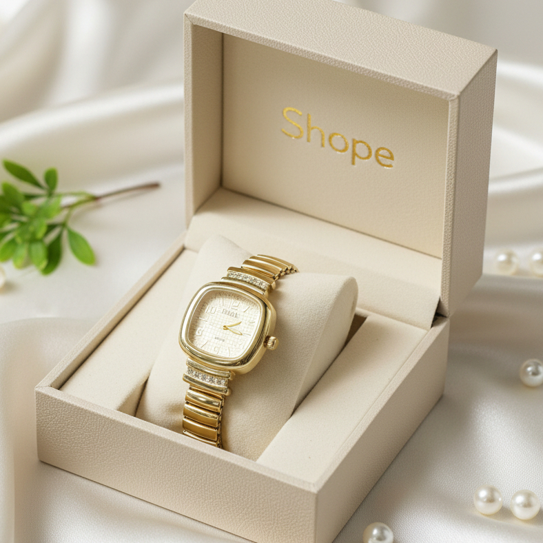 Relógio de Pulso Feminino Quartz Mini Pulseira Elástica Analógico Prata Rosas de ouro em Oferta na Shopee