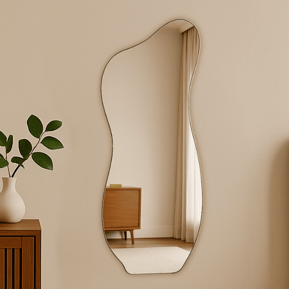 Espelho Orgânico Decorativo Estiloso Moderno de Parede Sem Moldura Diversos Modelos 110x50  Brinovar