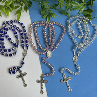 Terço Nossa Senhora Aparecida Cristal com detalhes em Prata em Oferta na Shopee