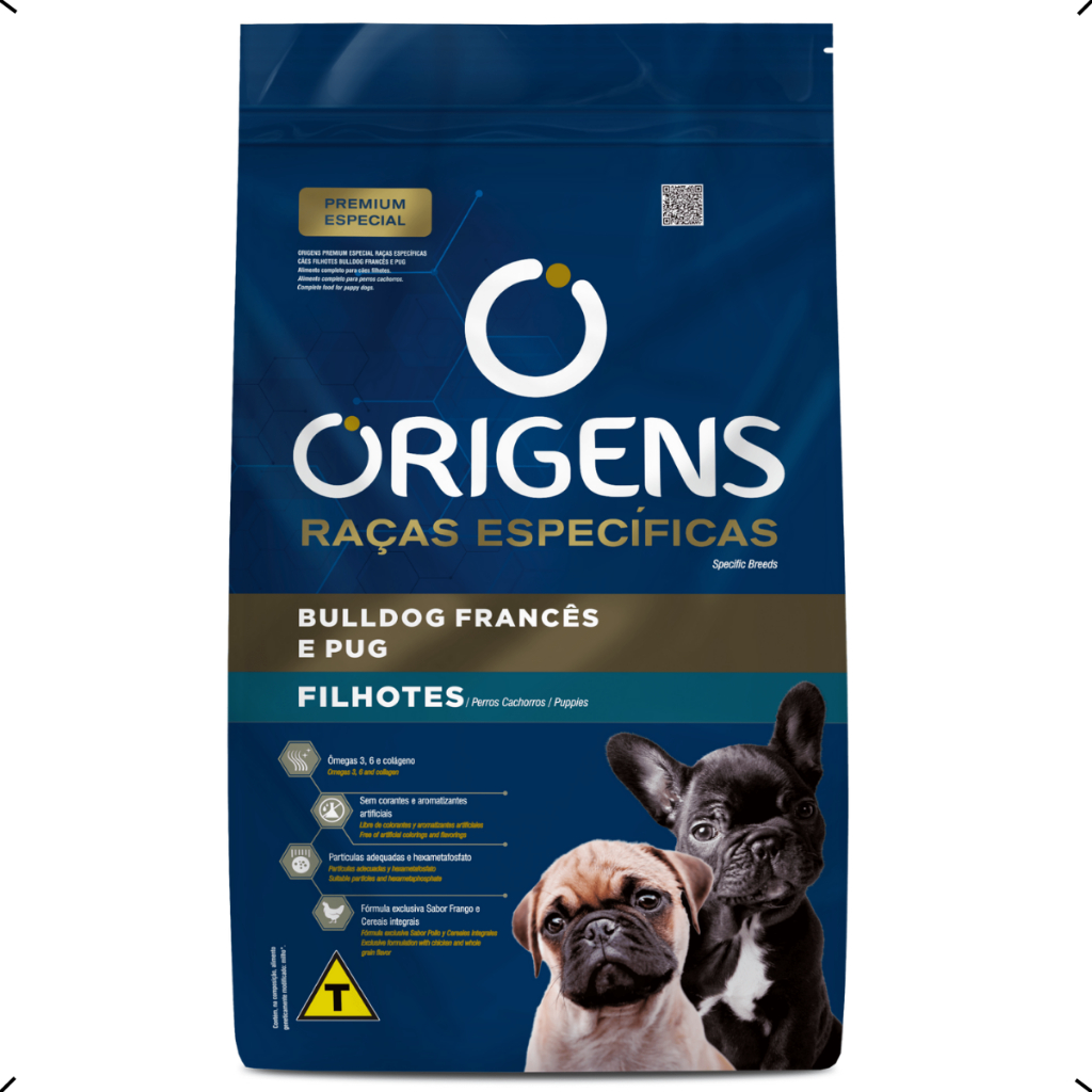 RAÇÃO ORIGENS BULLDOG FRANCES E PUG FILHOTE 10KG