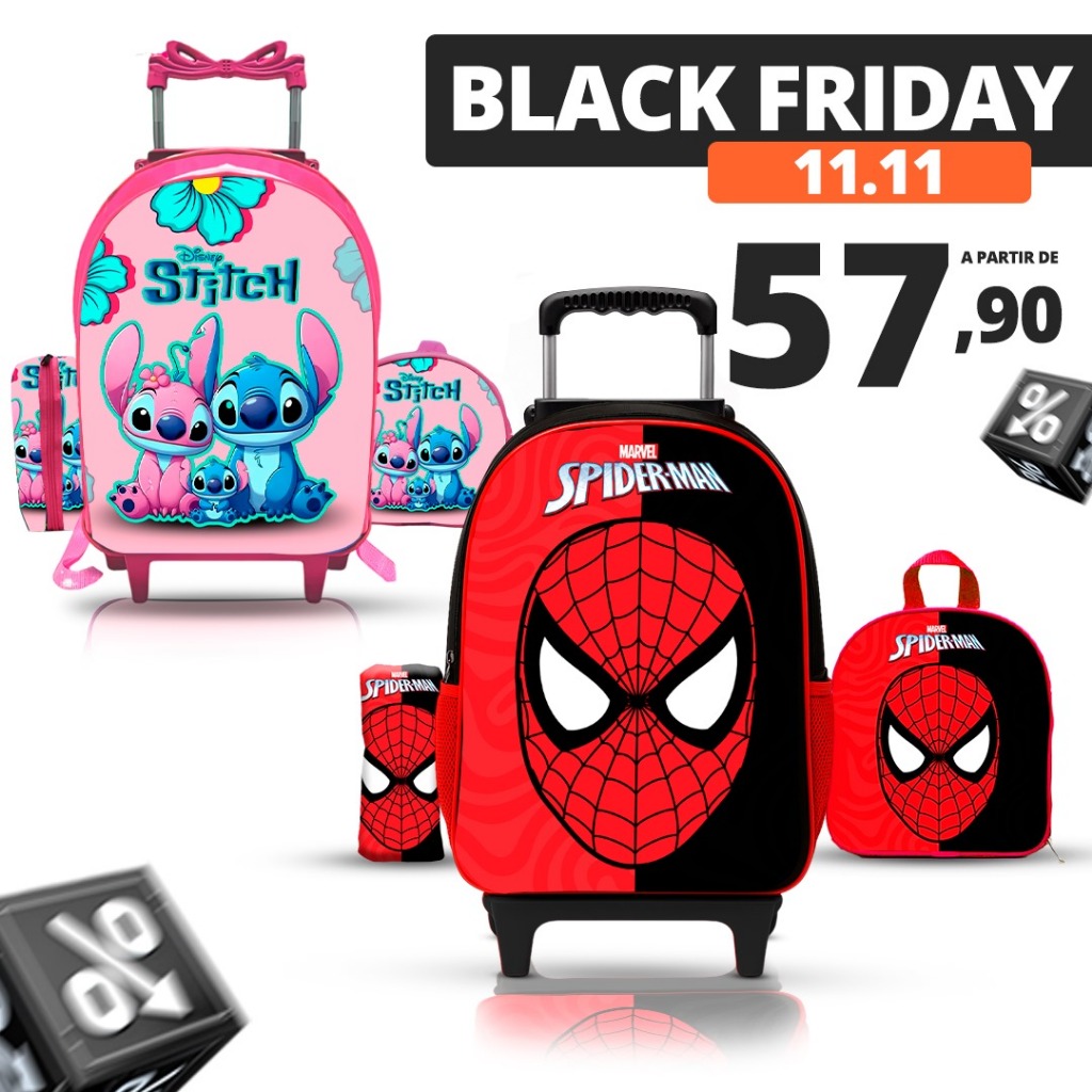 KIT Mochila Escolar Infantil Com Lancheira E Estojo Menino -  Menina em Oferta na Shopee