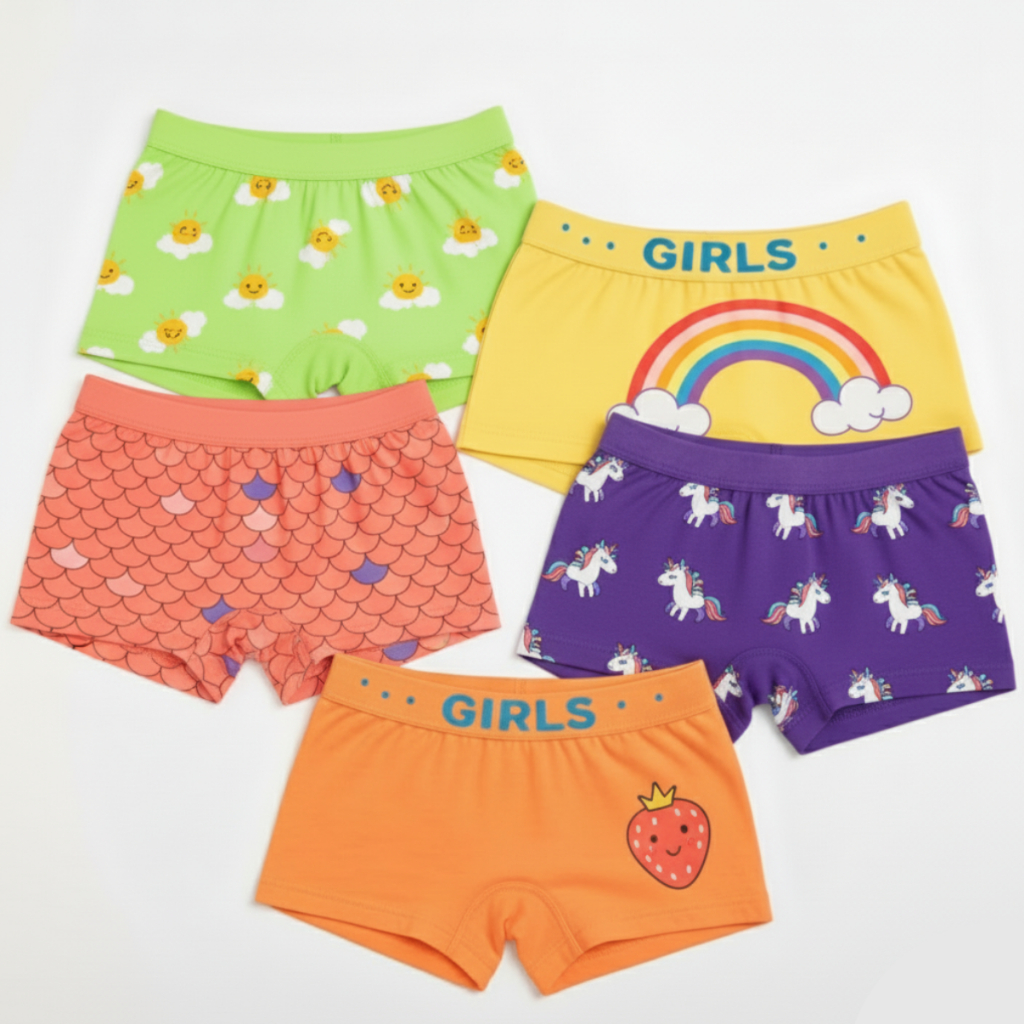 Kit 3, 6, 9 ou 12 Calcinhas Short Boxer Infantil Menina Garota Conforto Dia a Dia Qualidade Premium