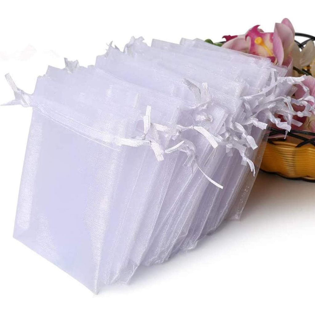 Kit 10/20/50 Un Saco Saquinho Organza Tule Saquinho 7x9 9x12 10x15 12x16 Branco Festa Casamento