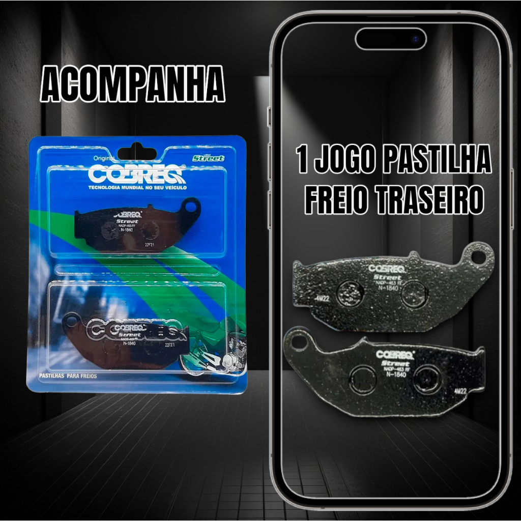 Pastilha De Freio Traseiro Honda Sahara 300 Cobreq — imagem 2 de 2