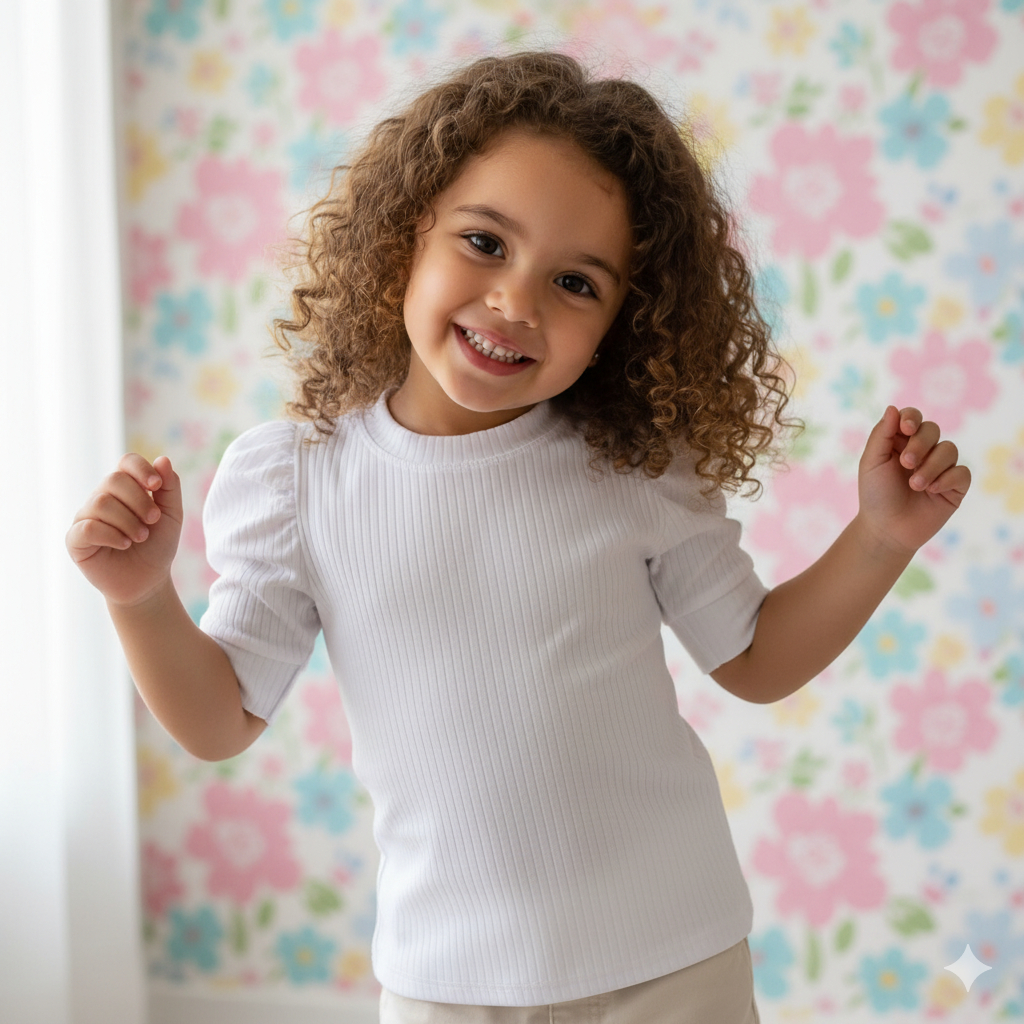 Blusa Infantil Manga Bufante Menina Mini Diva Moda Blogueirinha Presente Moda Versátil Passeio Lazer em Oferta na Shopee