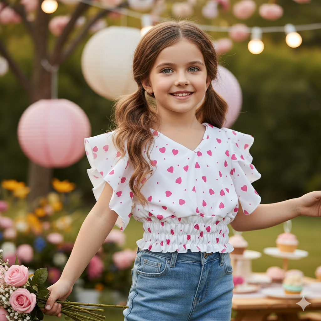 Cropped Blusa Manga Plissada Moda Infantil Roupa de Menina Princesa Blogueira Blogueirinha Mini Diva
