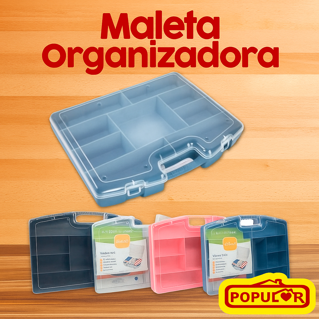 Maleta Organizadora Plástica Multiuso Com Divisórias