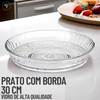 Prato de Vidro Fundo 30cm com Borda – Ideal para Pudim, Bolo e Sobremesas Design Moon em Oferta na Shopee