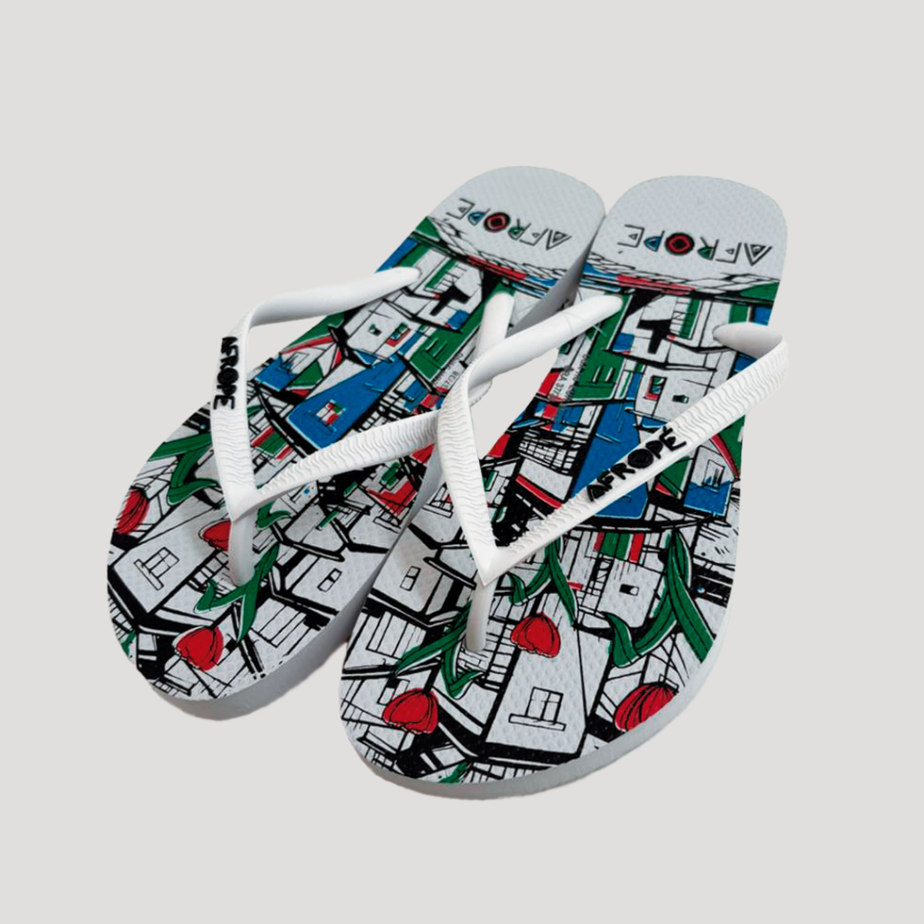 Chinelo Afropé Slim Favela Branca - Feminina
