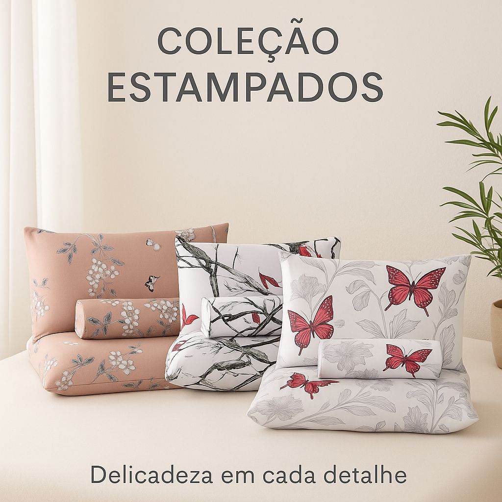 Jogo De Cama Lençol  3 Peças Micropercal 400 Fios Estampado Ponto Palito Diversas Estampas