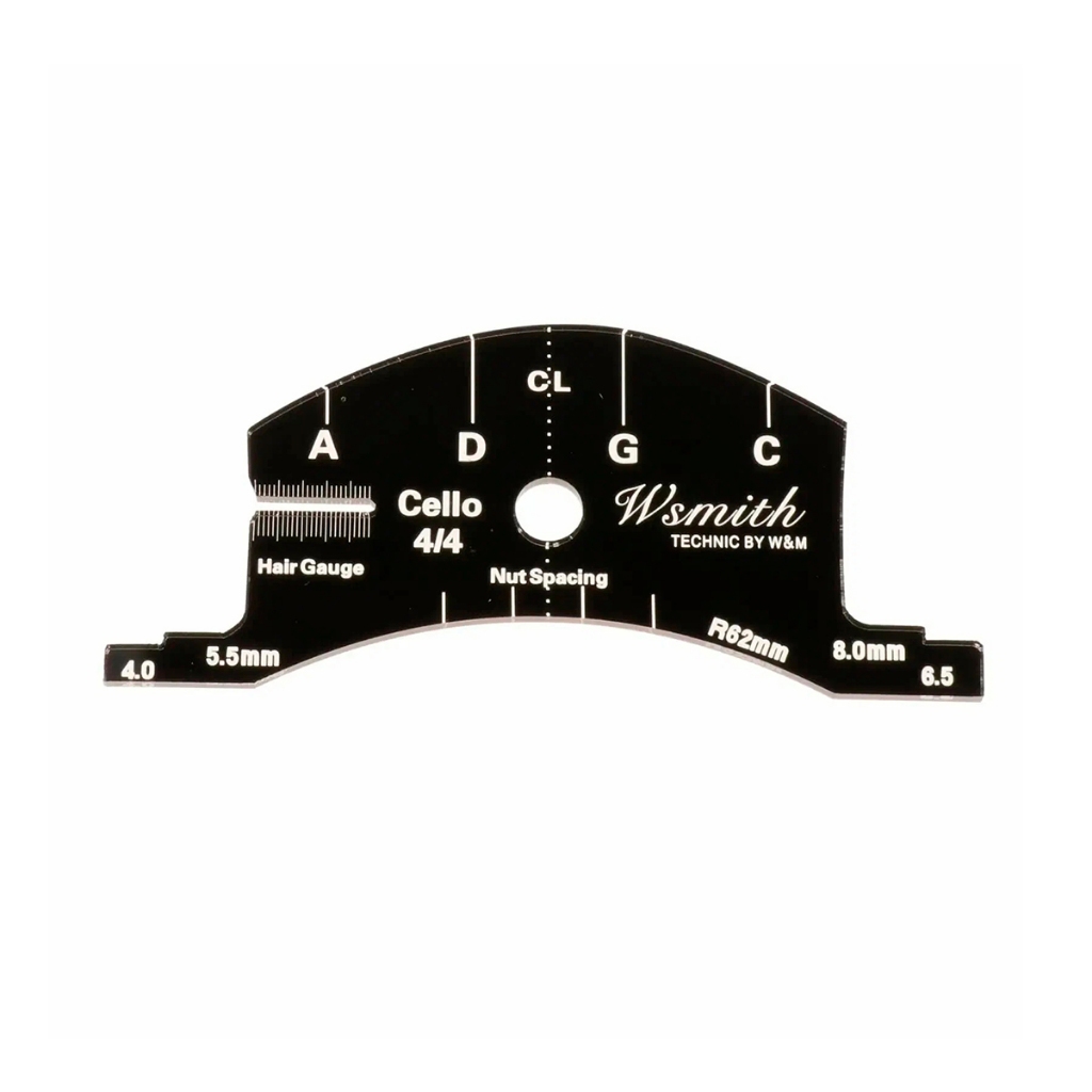 Molde Padrão Altura Cordas Violoncello 4/4 Luthier Conserto Gabarito Curvatura Cavalete