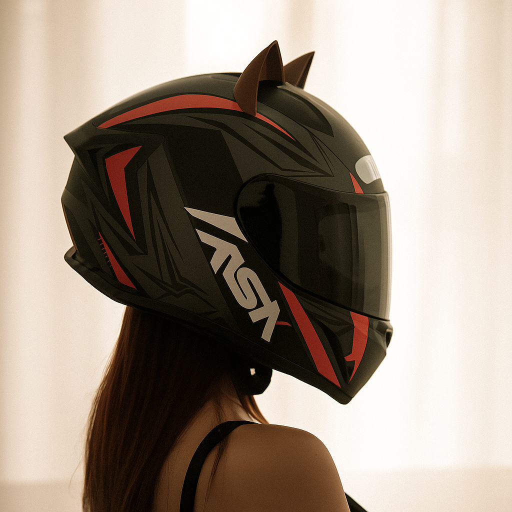 Orelha De Gato Gatinho Acessório Moto Bike Fixar Capacete Dupla Face Decoração Resistente Orelinha