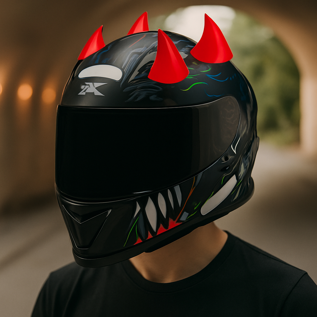 Kit 4 Ppcs de Chifrinho para Capacete de Moto Acessórios Malvadão