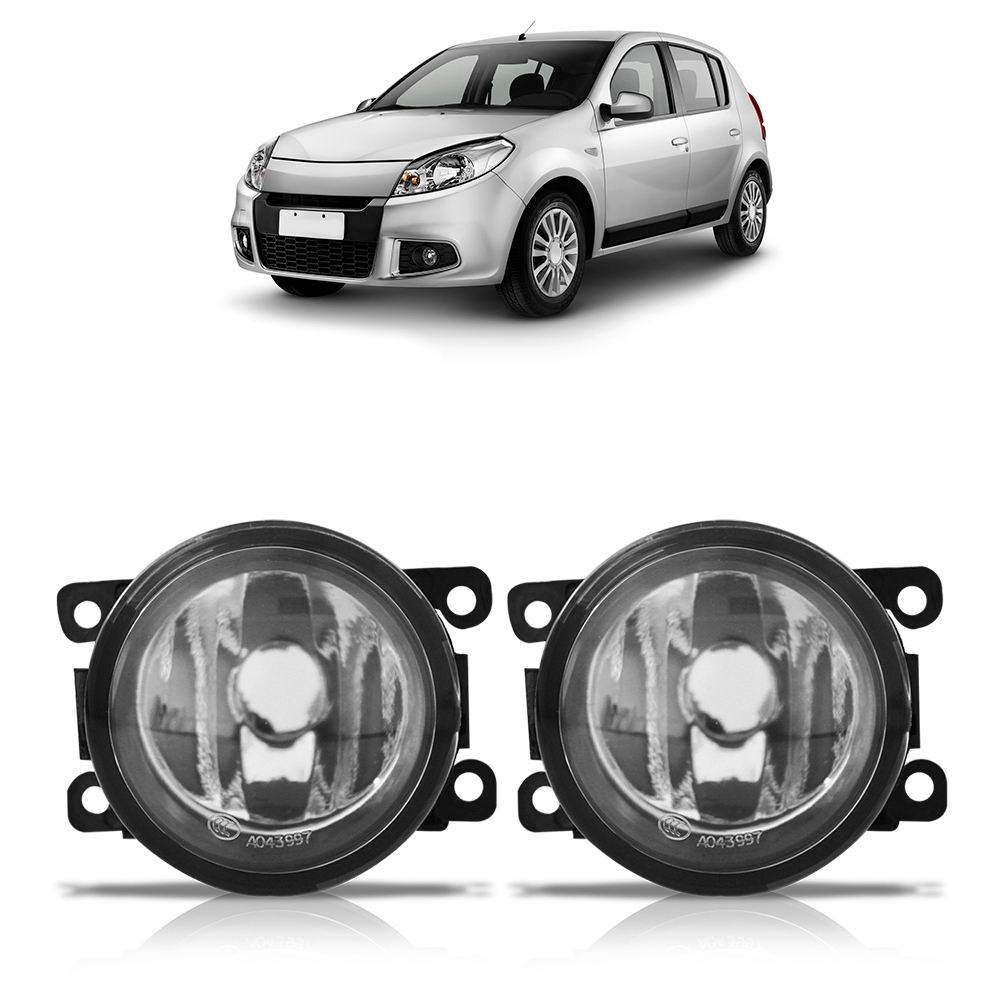 Par Farol Milha Auxiliar Sandero 2009 2010 2011 2012 2013 Lente Lisa Vidro Foco Manual em Oferta na Shopee
