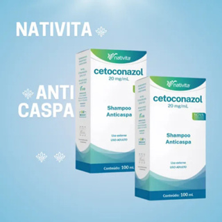 kit com 2 Shampoo Anticaspa Coceira e Dermatite Seborreica Cetoconazol 1% 100mL em Oferta na Shopee