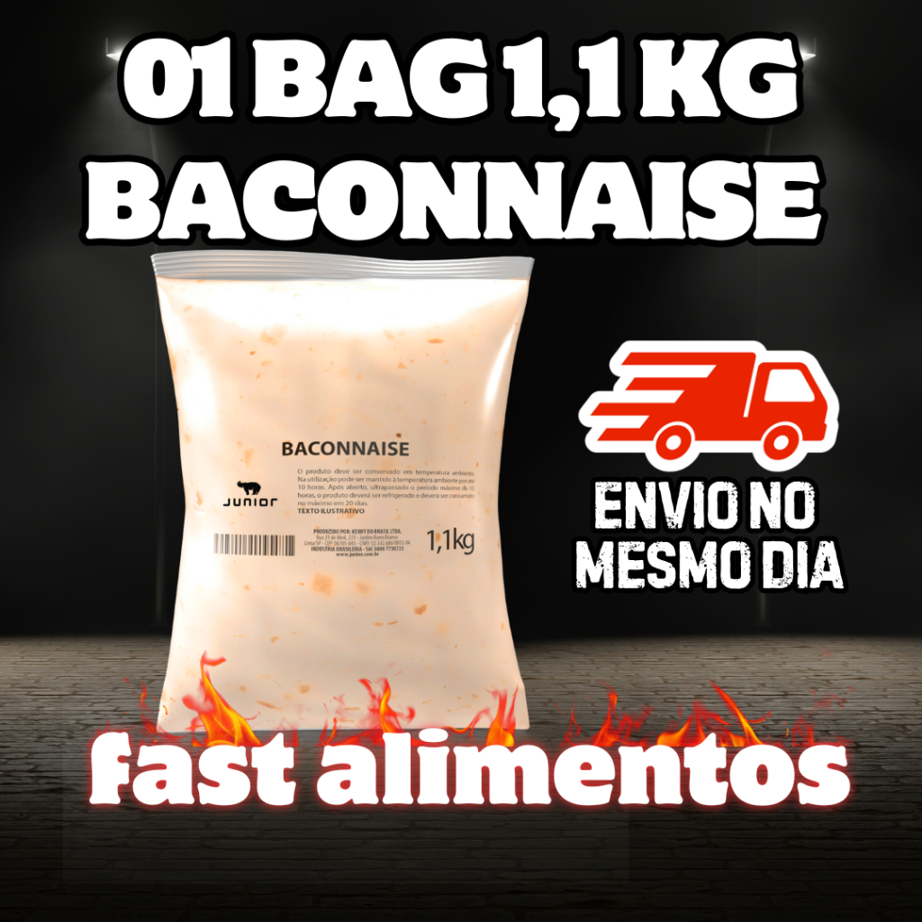 Baconnaise Bag Junior 1,1 kg Bag / Baconese / Maionese sabor bacon Junior 1,1 Kg / Molho Bacon em Oferta na Shopee