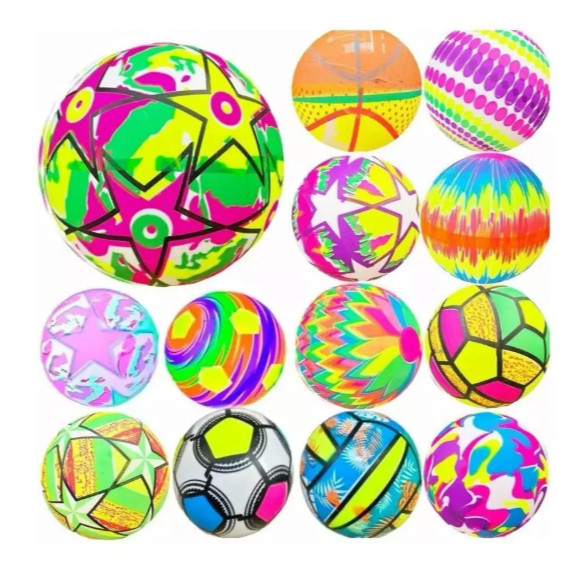 KIT 40/30/20/10 BOLA DE PRAIA FESTA VINIL INFLAVEL INFANTIL COLORIDA PERSONALIZADA