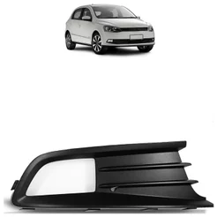 Moldura Grade Farol Milha Gol Voyage G6 2012 2013 2014 2015 2016 Com Furo Preto Texturizado