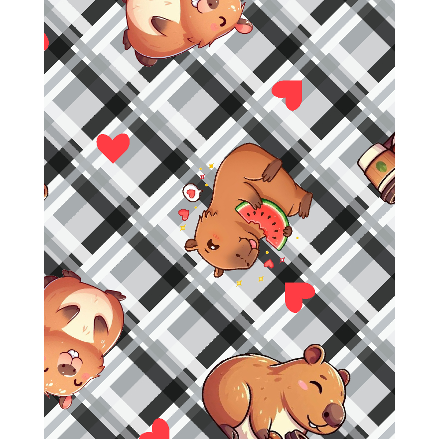 Tecido TRICOLINE MISTA Estampa Digital - capivaras em Oferta na Shopee