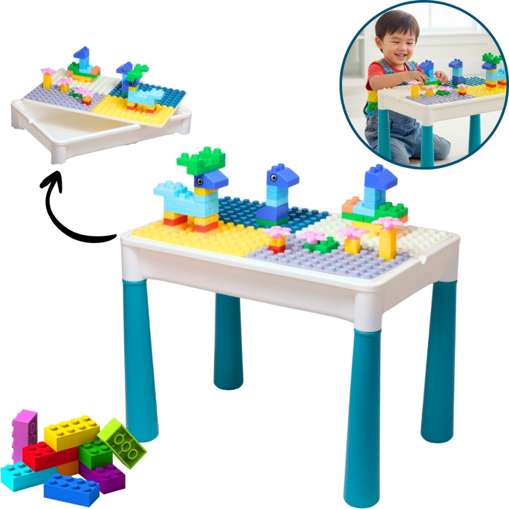 Mesinha De Atividades Com Blocos De Montar Infantil 72 Peças - Castela em Oferta na Shopee