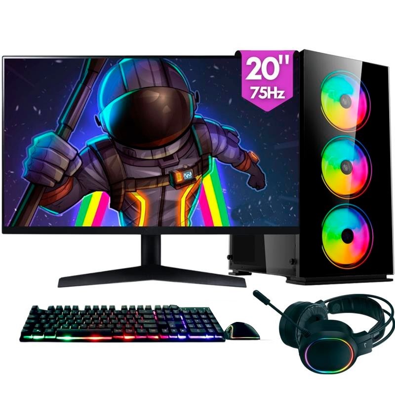 Computador Gamer completo 2Eletro RGB, Intel Core i5, 16GB, SSD 512GB, Monitor 20" - PG2E-1011RG em Oferta na Shopee