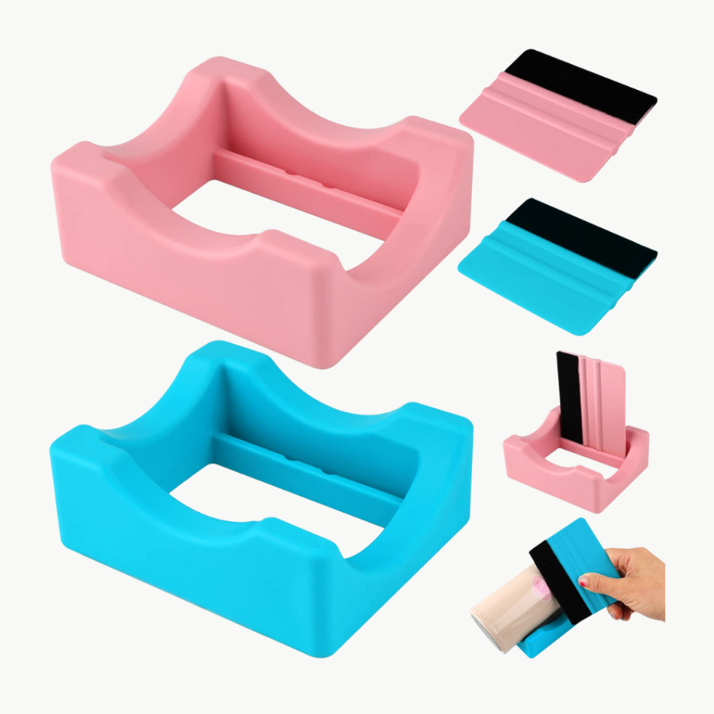 Kit Suporte de Silicone para Aplicação DTF-UV com Espátula – Antiderrapante, Profissional e Preciso em Oferta na Shopee
