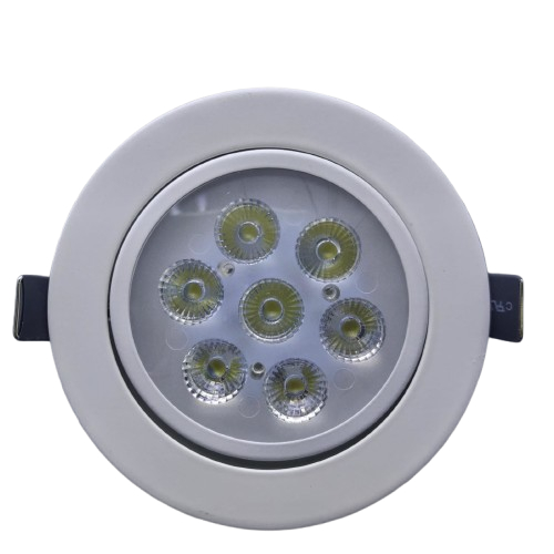 kit 7 Spot De Led 7w Embutir Teto Direcional Redondo Bivolt