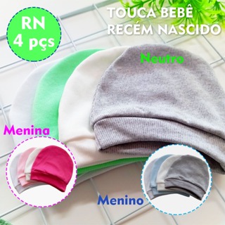Kit 4 pçs Touca de Bebê Menino Menina Bebe Recém Nascido Presente Enxoval Maternidade em Oferta na Shopee
