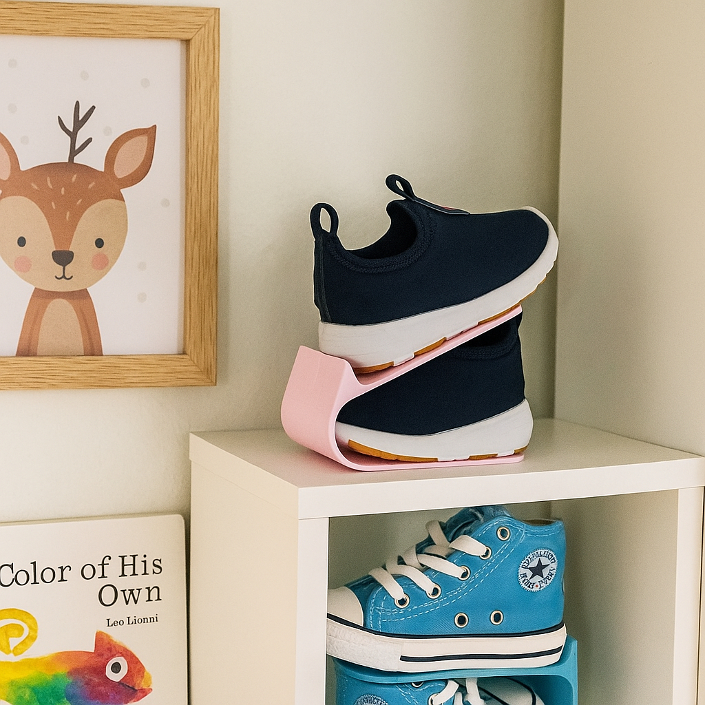 Organizador Sapatos Saltos NENEM BEBE Criança Tenis Chinelo Guarda Roupa Apartamento Lavanderia Kids