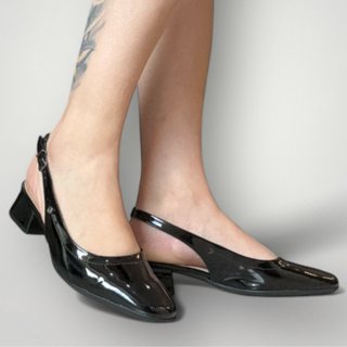 Slingback Feminino VERNIZ Preto Comfortflex Estilo Conforto Moderno 2495421-6 em Oferta na Shopee