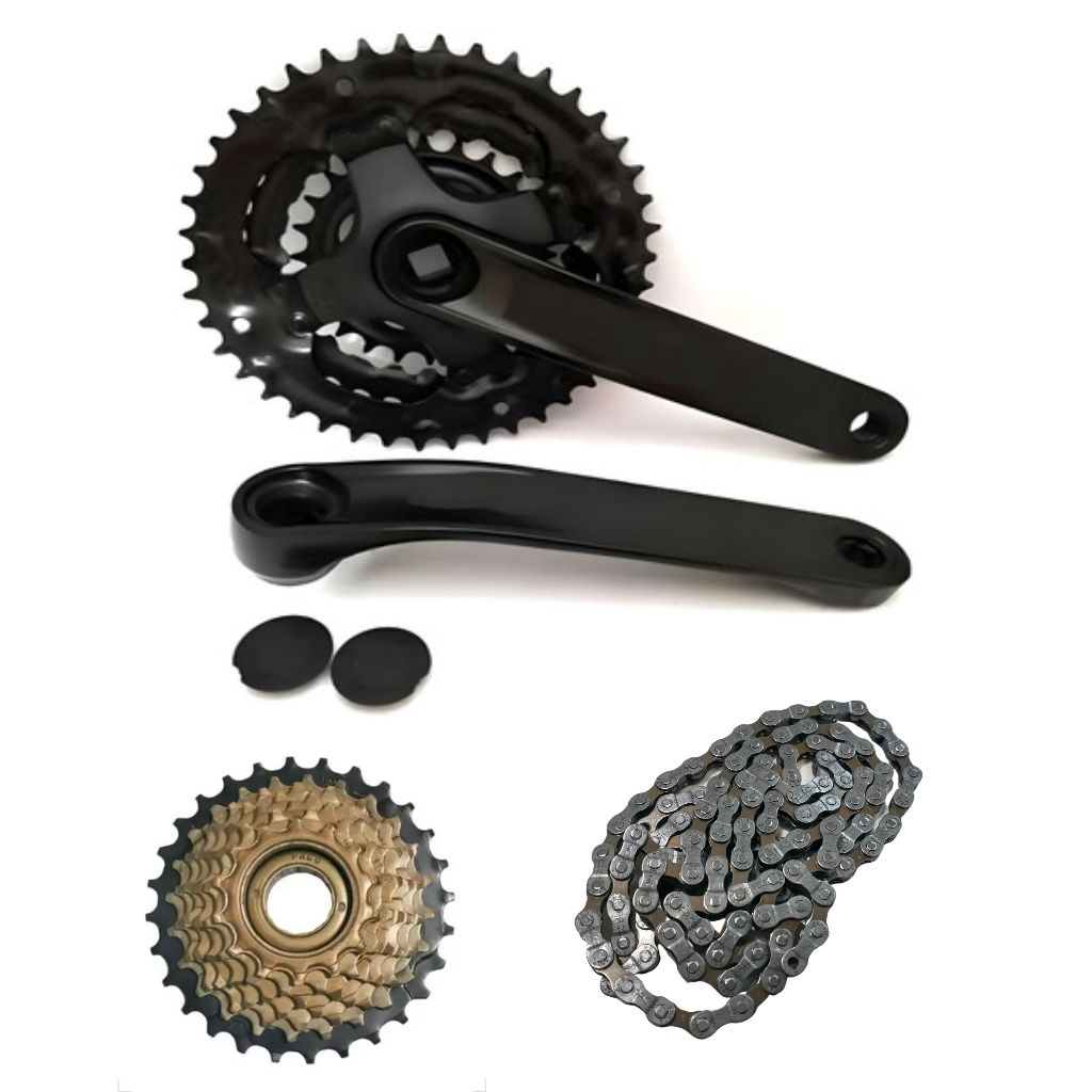 Kit Pedivela Bike Coroa Tripla + Catraca 7v + Corrente