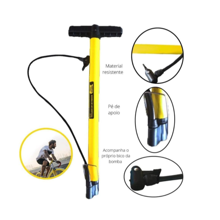 Bomba Para Encher Pneu De Carro Moto E Bike de 30Cm E 50cm
