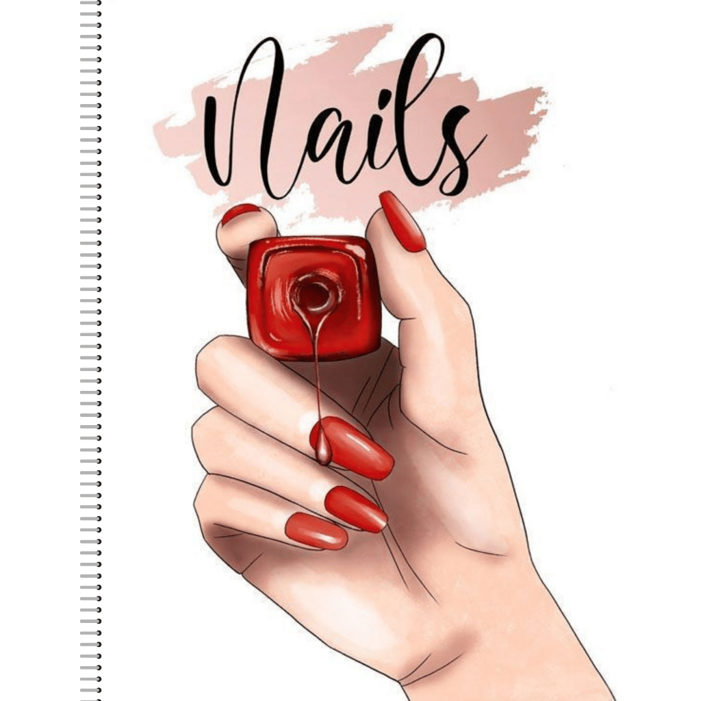 Agenda de Agendamento de clientes Personalizada A5 – Nails Desing - Manicure (100 páginas) - NOME NA CAPA