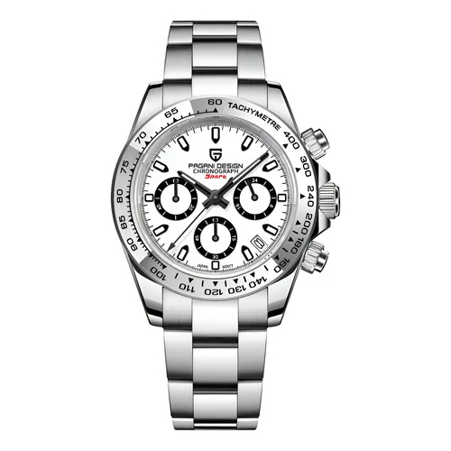 Relógio de Pulso Pagani Design Daytona Movimento Meca-Quartz Seiko Vk63 Safira 1727 Cronógrafo Resistência à Água .