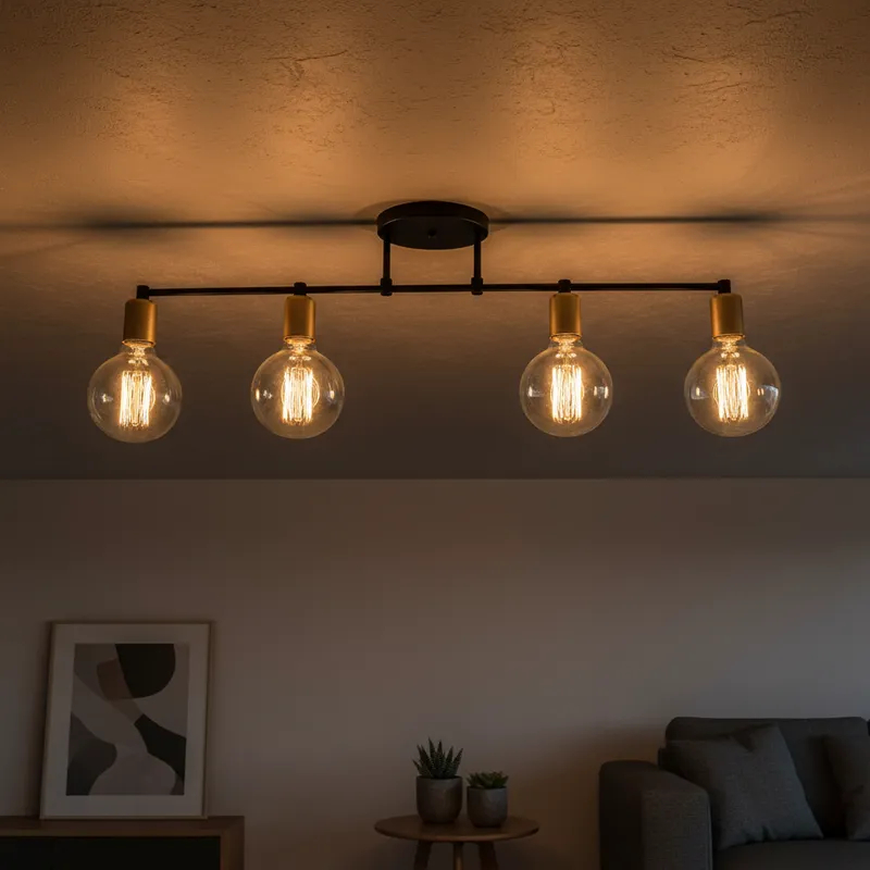 Lustre Luminaria de Teto Moderna  Plafon Trilho 4 Lâmpada Bivolt em Oferta na Shopee