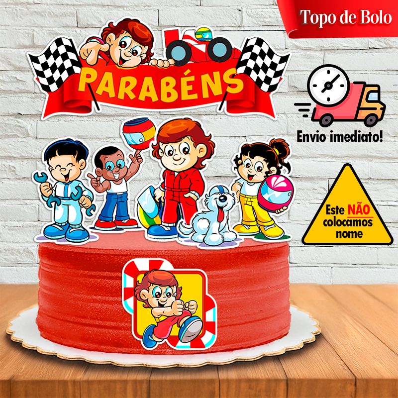 Topo de Bolo Parabéns Senninha - Topper Decoração Festa Infantil
