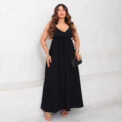 Vestido Longo De Alça Ajustável