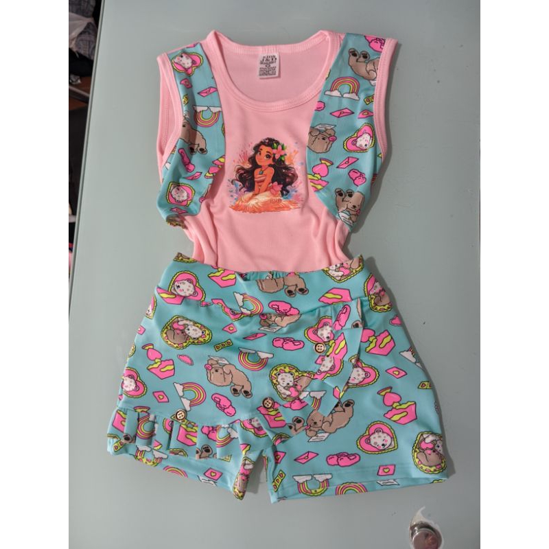 conjunto infantil feminino regata short e blusa menina