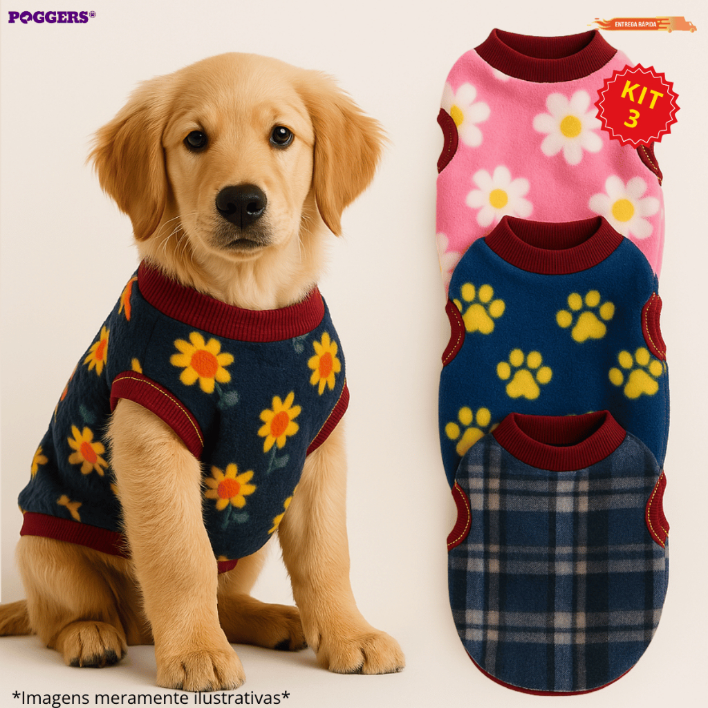 Kit 3 Roupinhas Soft Inverno Para Cachorro Pet Pequeno Porte a Grande Porte Roupa Inverno 100% Soft em Oferta na Shopee