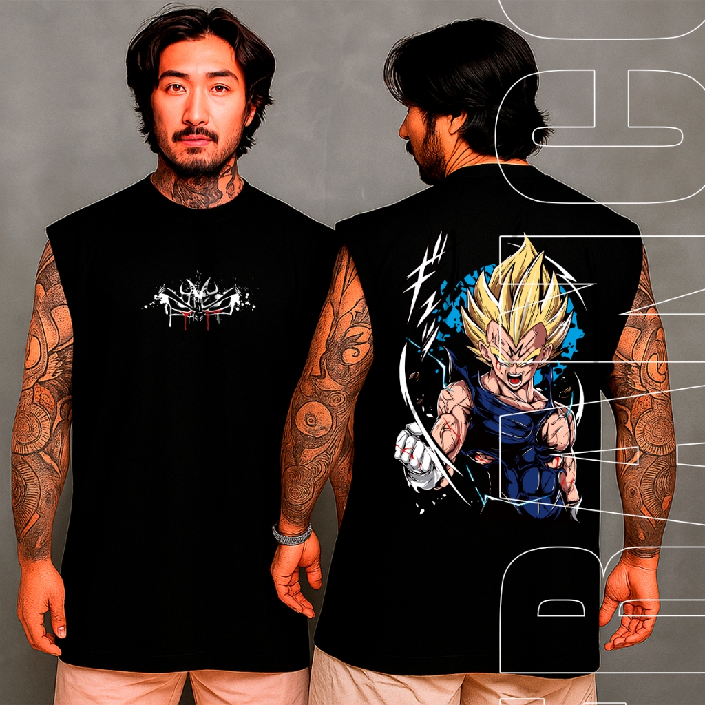Regata Oversized Anime Camisa Vegeta Dragon Ball Goku Majin Algodão Streetwear Machão em Oferta na Shopee