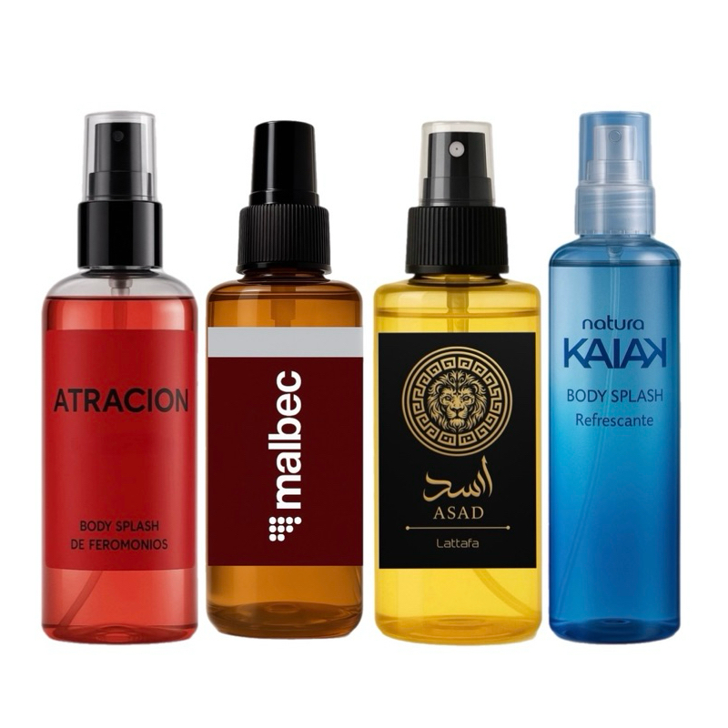 Kit 4 Perfumes Masculino + 100ml Body splash pós banho Tradicional em Oferta na Shopee
