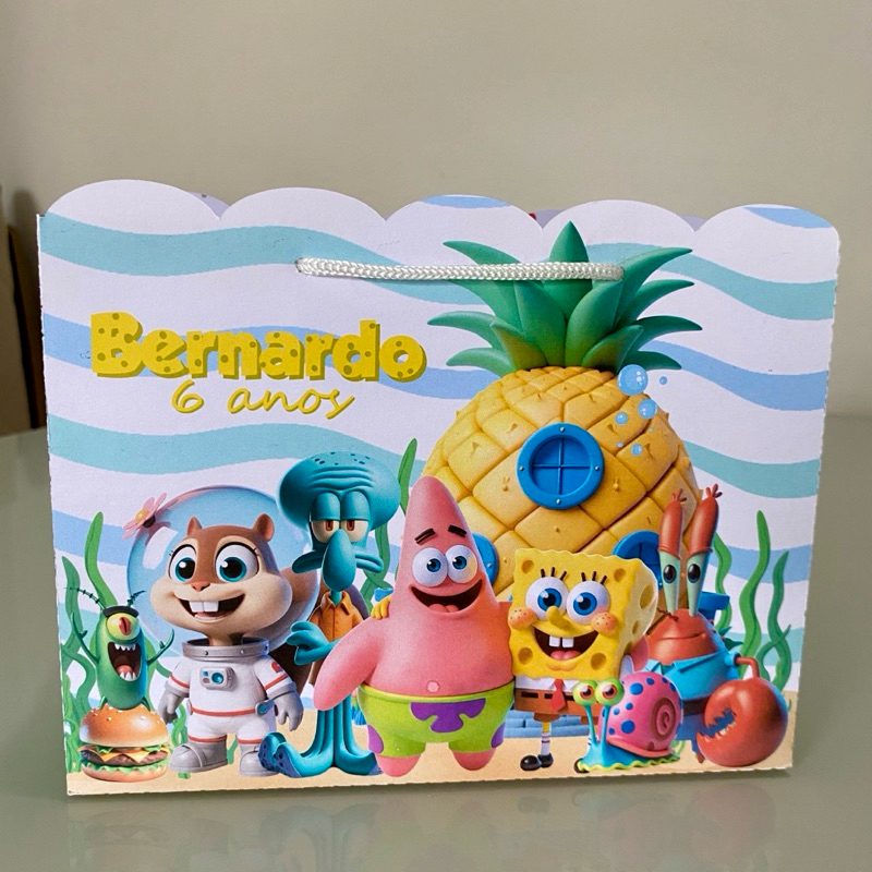 Sacolinha Personalizada Bob Esponja  / DESMONTADAS