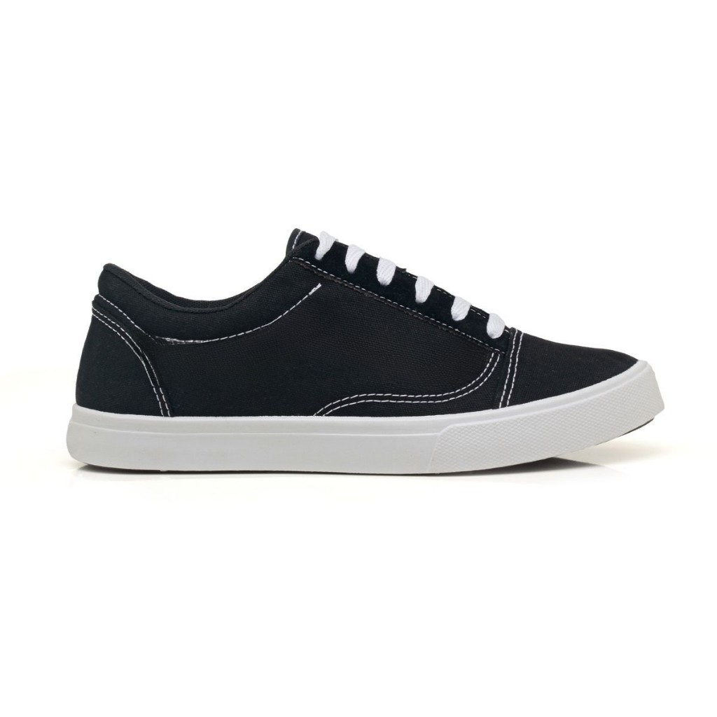 Tênis Casual Feminino Masculino Preto Discreto Basico Confortável Promoção