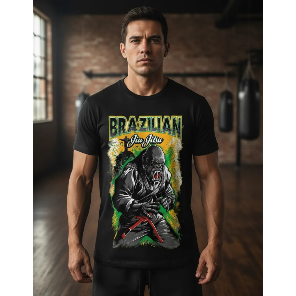 camiseta jiu jitsu lutador competidor luta camiseta dry fit prêmio manga curta BJJ brasileiro diversos modelos