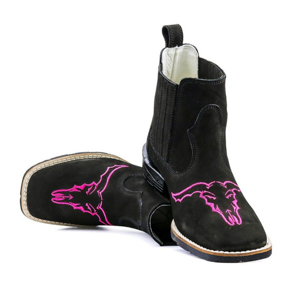 Botina Feminina Cano Curto Texana Em Couro Montaria Leve e Macia