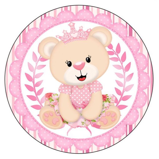 Centro de Mesa Ursinha Princesa Lembrancinhas em MDF Personalizado com Nome Cha Revelação Festa Aniversário